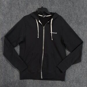 District Honeywell Hoodie Mens Large Black Full Zip Fleece Logo Sweatshirt